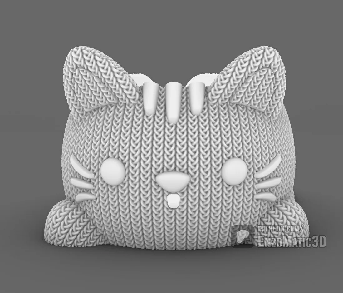 bowl knitted Cat - crochet - 3MF - STL