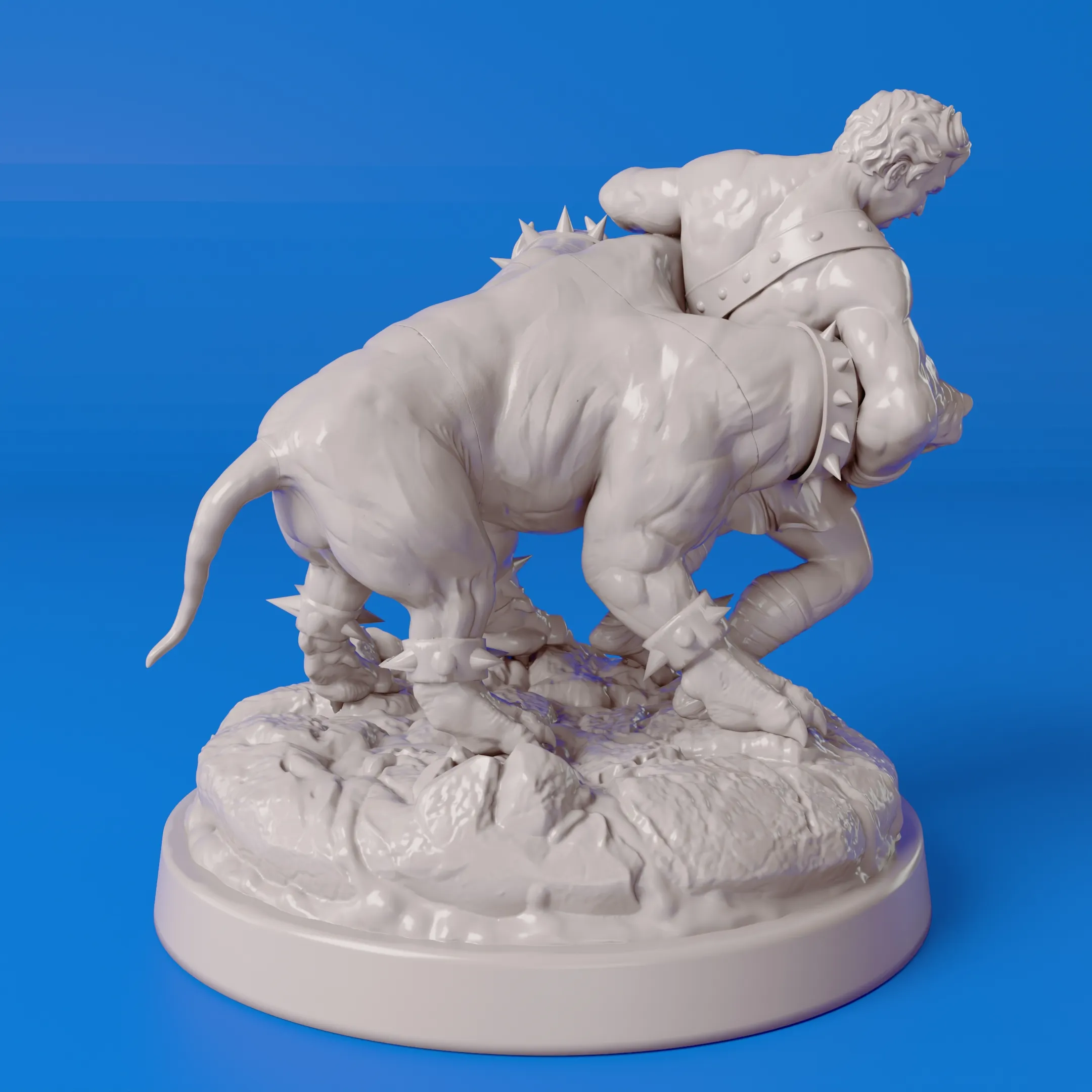 Hercules and Cerberus Sculpture Multi-Parts