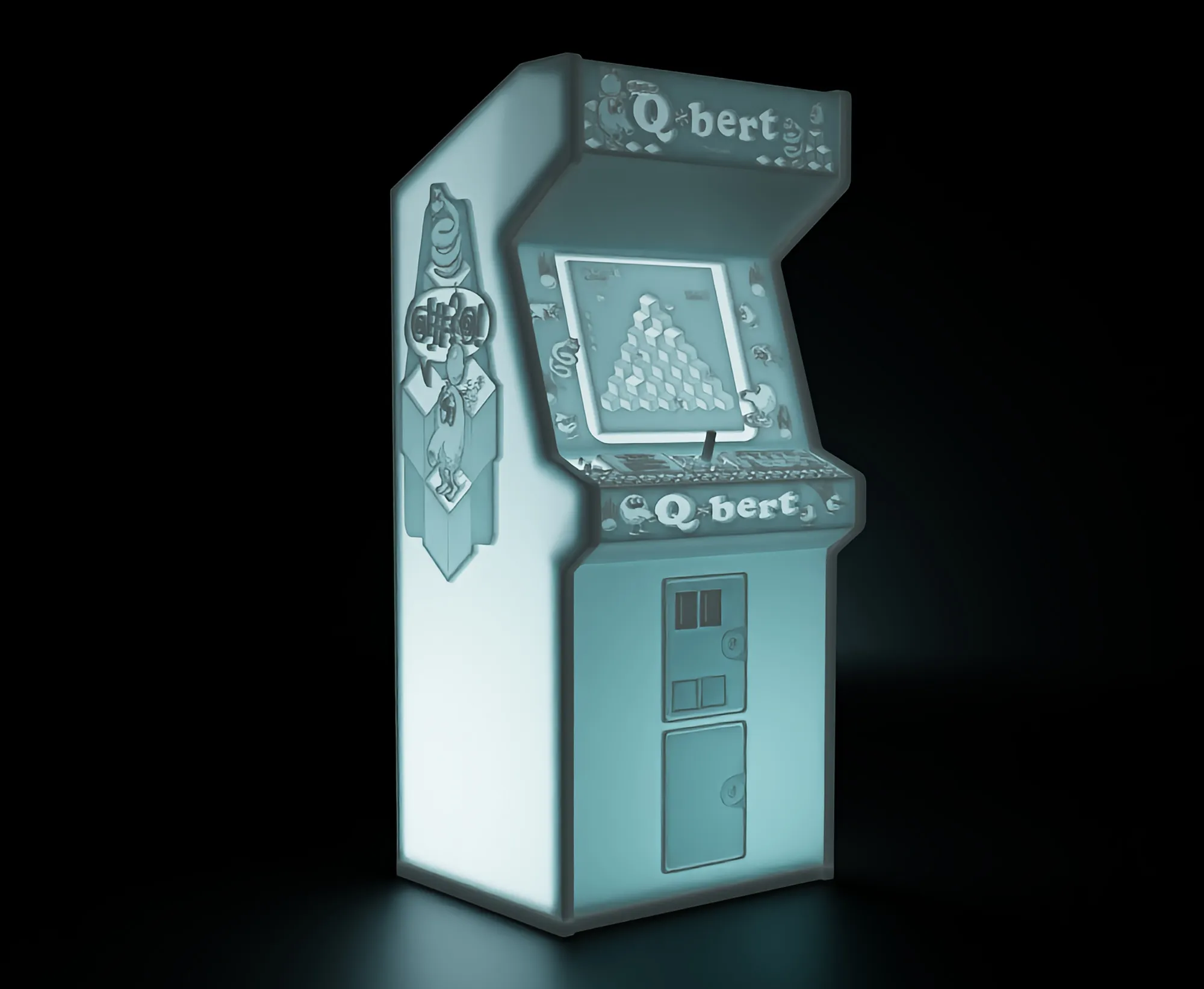 Q-bert Arcade Cabinet with Lithophane
