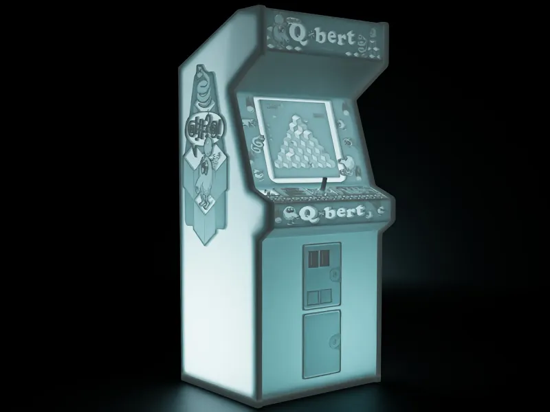 Q-bert Arcade Cabinet with Lithophane