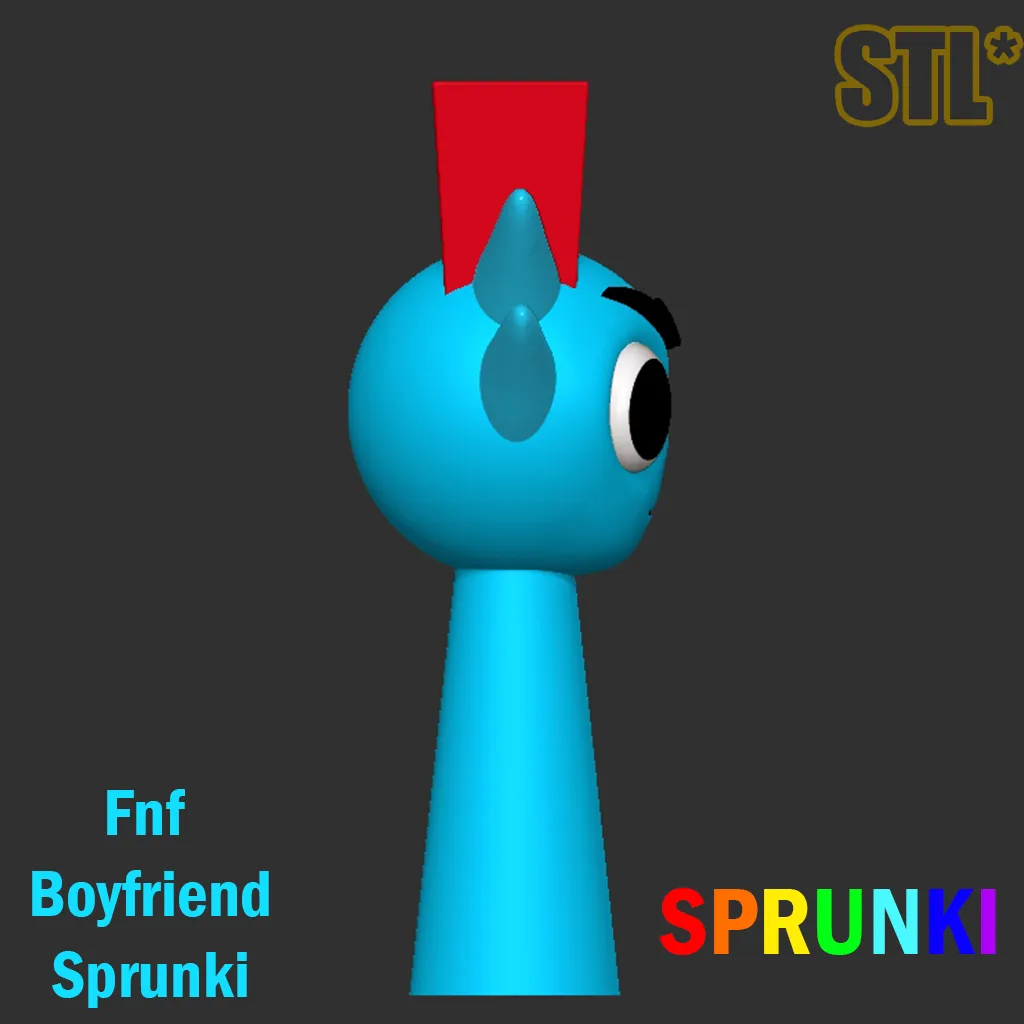 Sprunki Incredibox Fnf boyfriend sprunki STL 3D Character Fa