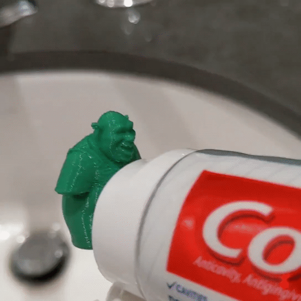 Shrek pooping toothpaste topper