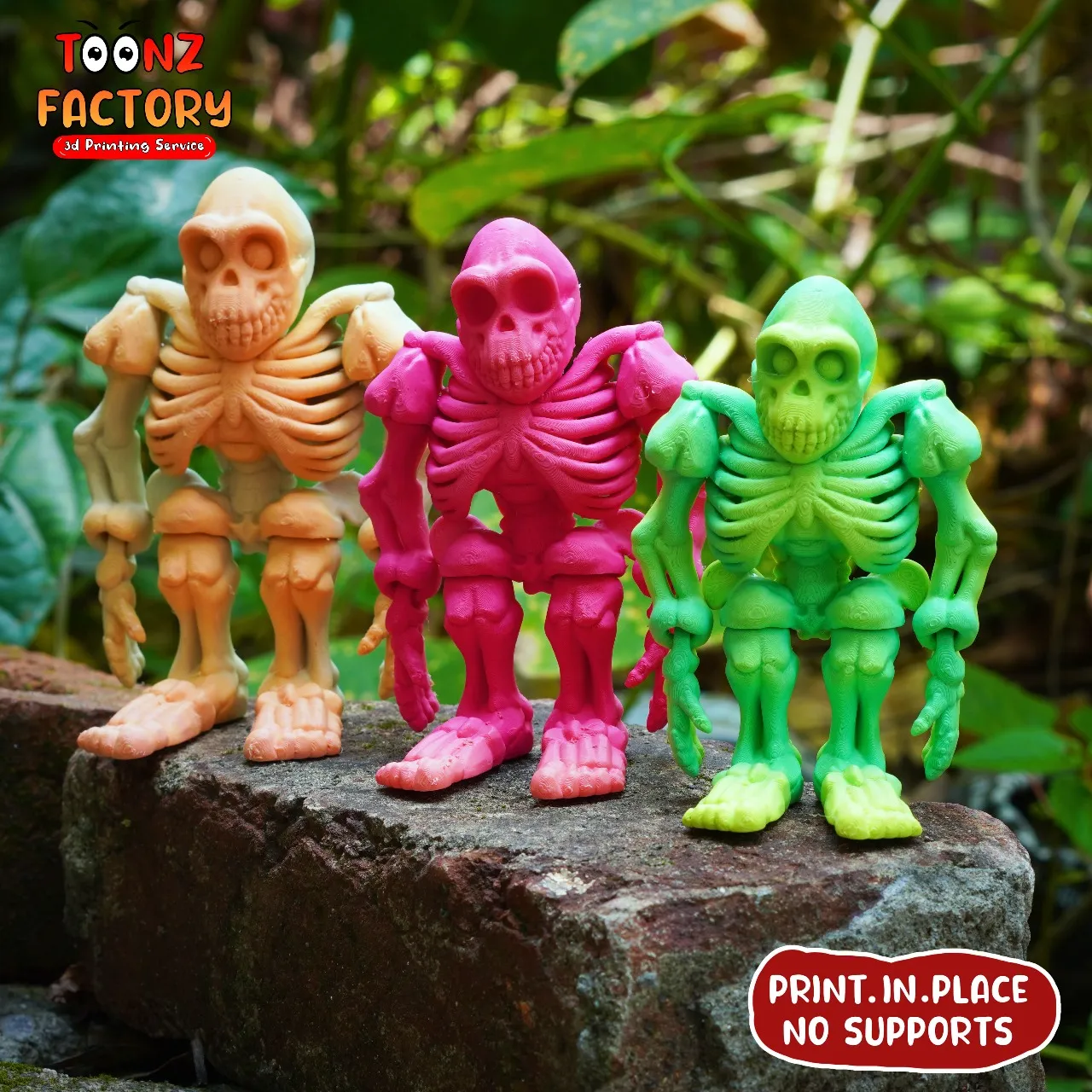 PRINT-IN-PLACE CUTE FLEXI BIGFOOT SKELETON