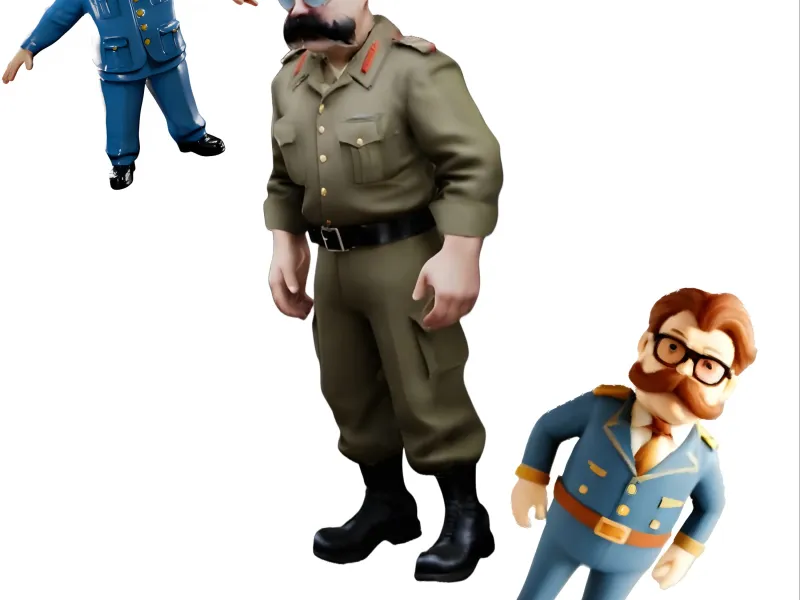 Cartoon General Figurine Set