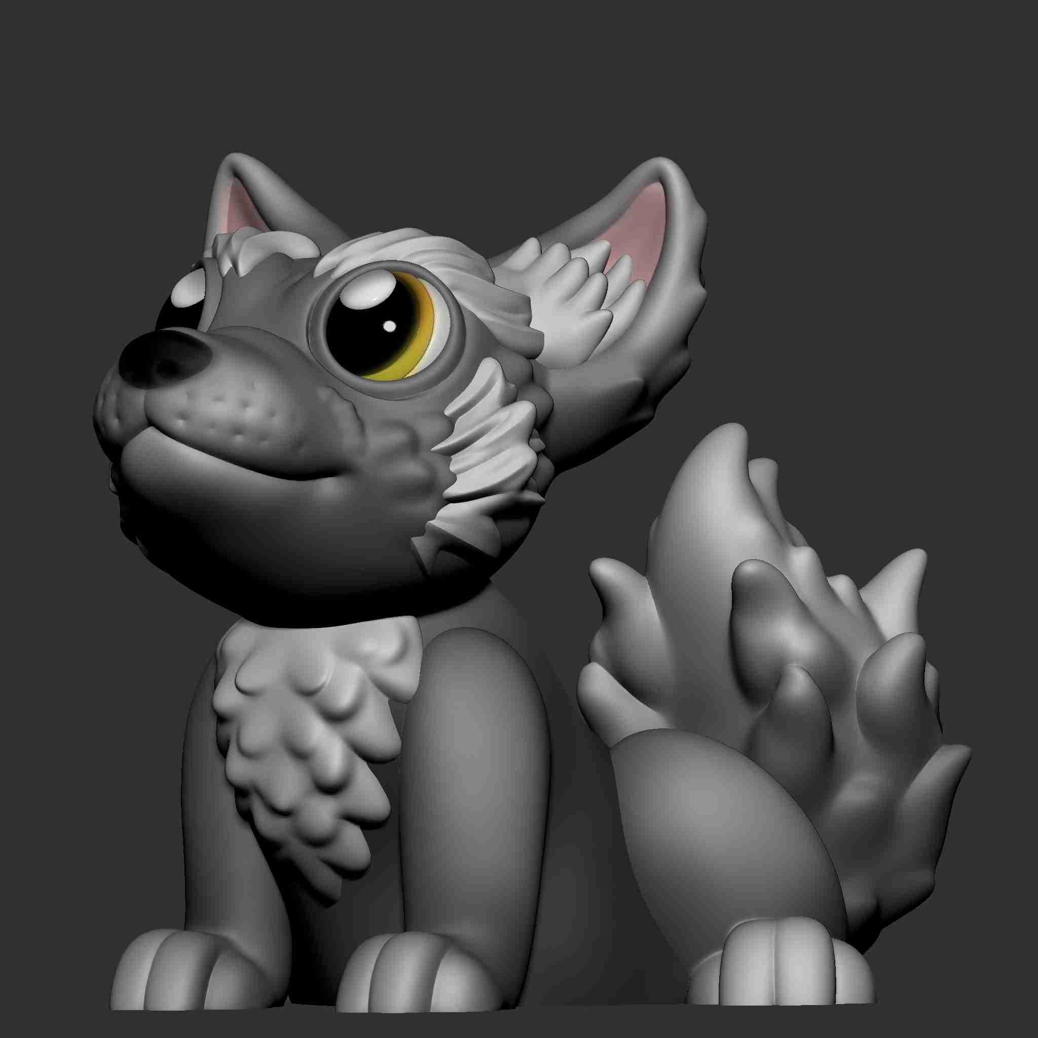 CUTE WOLF (PRINT IN PLACE) | 3D models download | Creality Cloud