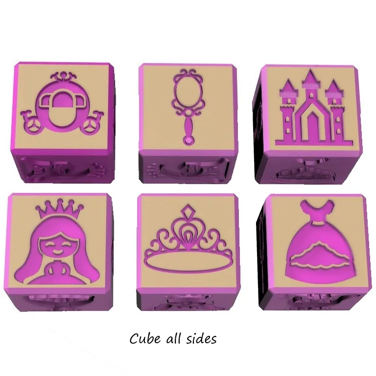 Educational PRINCESS Cube for playdough and sensory play
