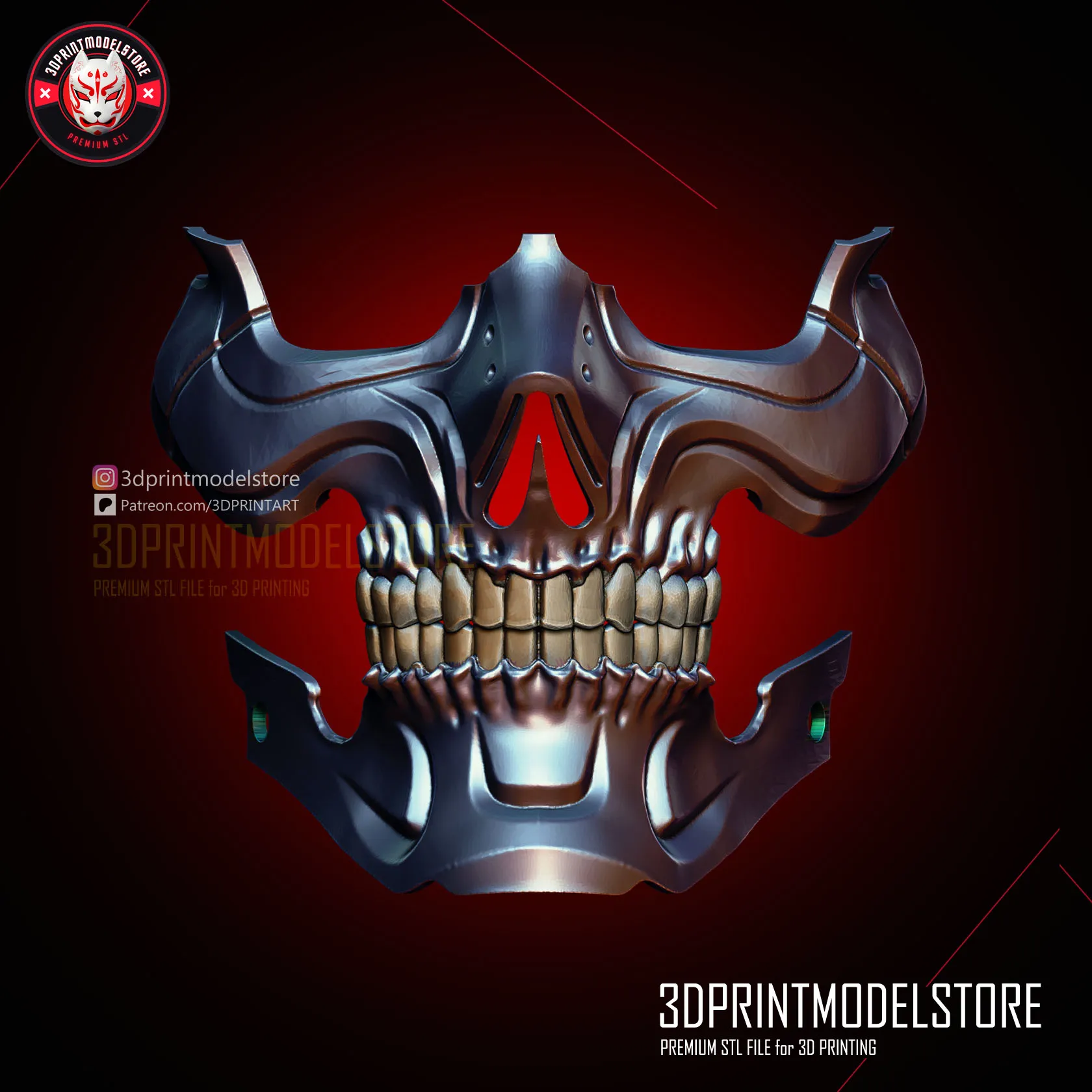 Terminator Zero Skull Half Mask - Premium STL for Cosplay