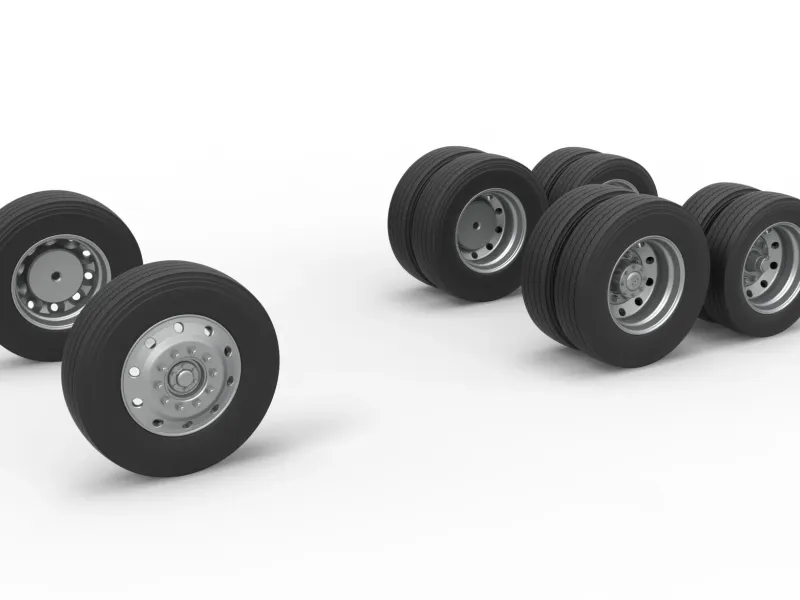 Wheel Set of Vintage GATR Racing Semi truck V3 Scale 1:25