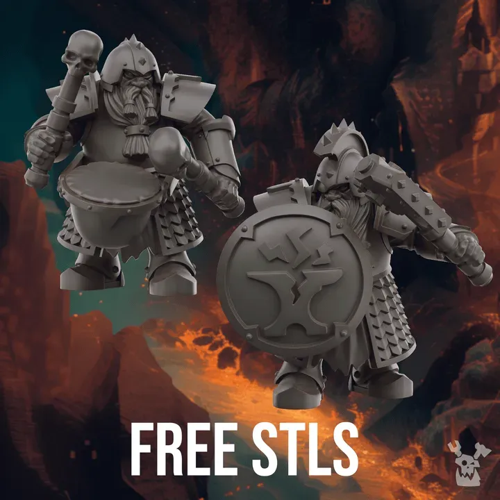 STL GRATIS: Grimworld: Batalla por Underholme (Voidland Dwarves