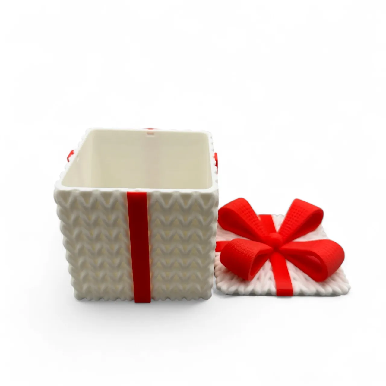 Cozy Knitted Christmas Gift Box with Snap Lid