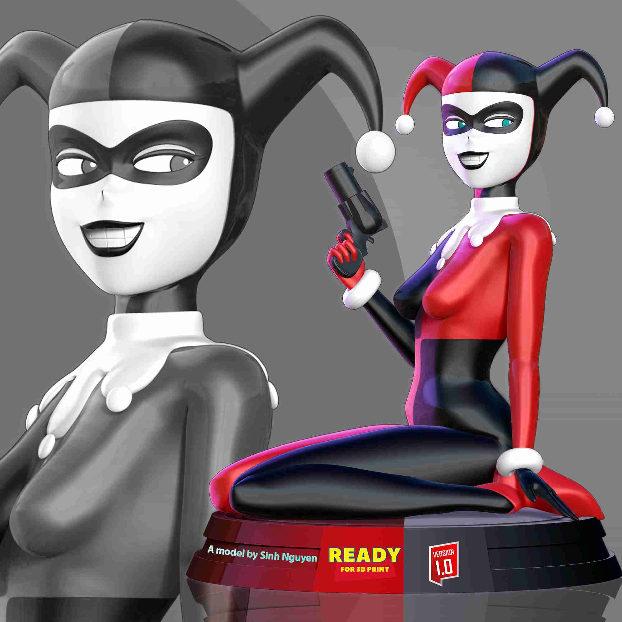 Classic Harley Quinn Fanart | 3D models download | Creality Cloud