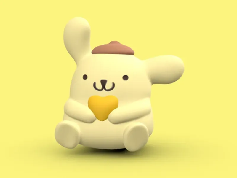 Pom pom purin Figure 3D printable