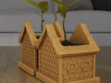 Cozy Bee Cottage Planter STL 3D Printable Model-4
