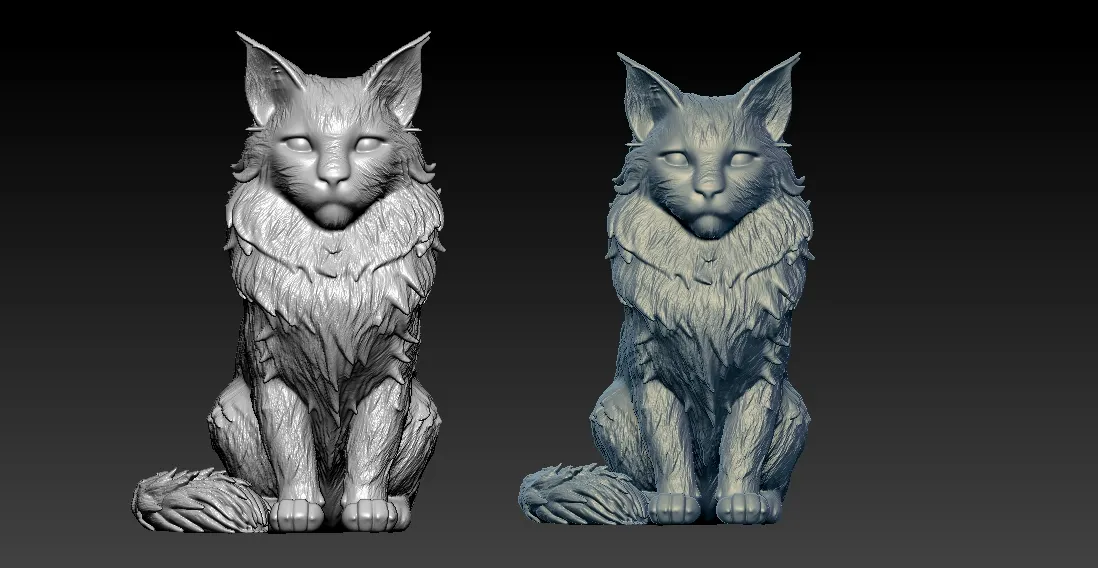 Maine Coon cat model - Maine cat statue - 3D print
