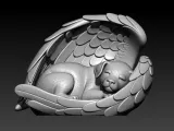 Angel Dog model - Statue Dog - 3D print-3