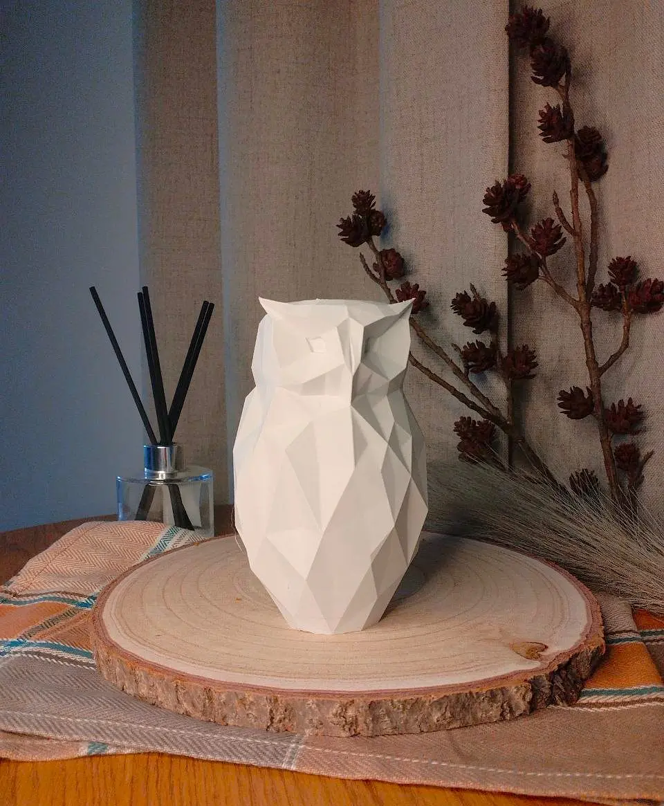 Owl Vase for Modern Geometric Home Decor