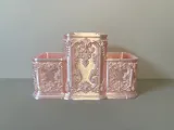 Rococo Embossed Compartmentalized Makeup Brush Holder-3