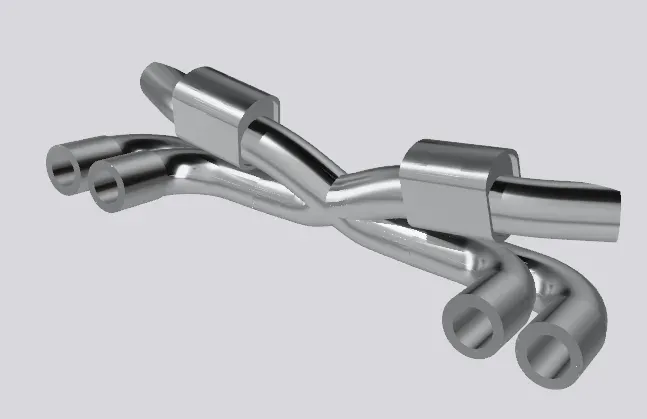 RC DRIFT CAR TWIN EXHAUST SYSTEM 1:10 ROUND MUFFLER