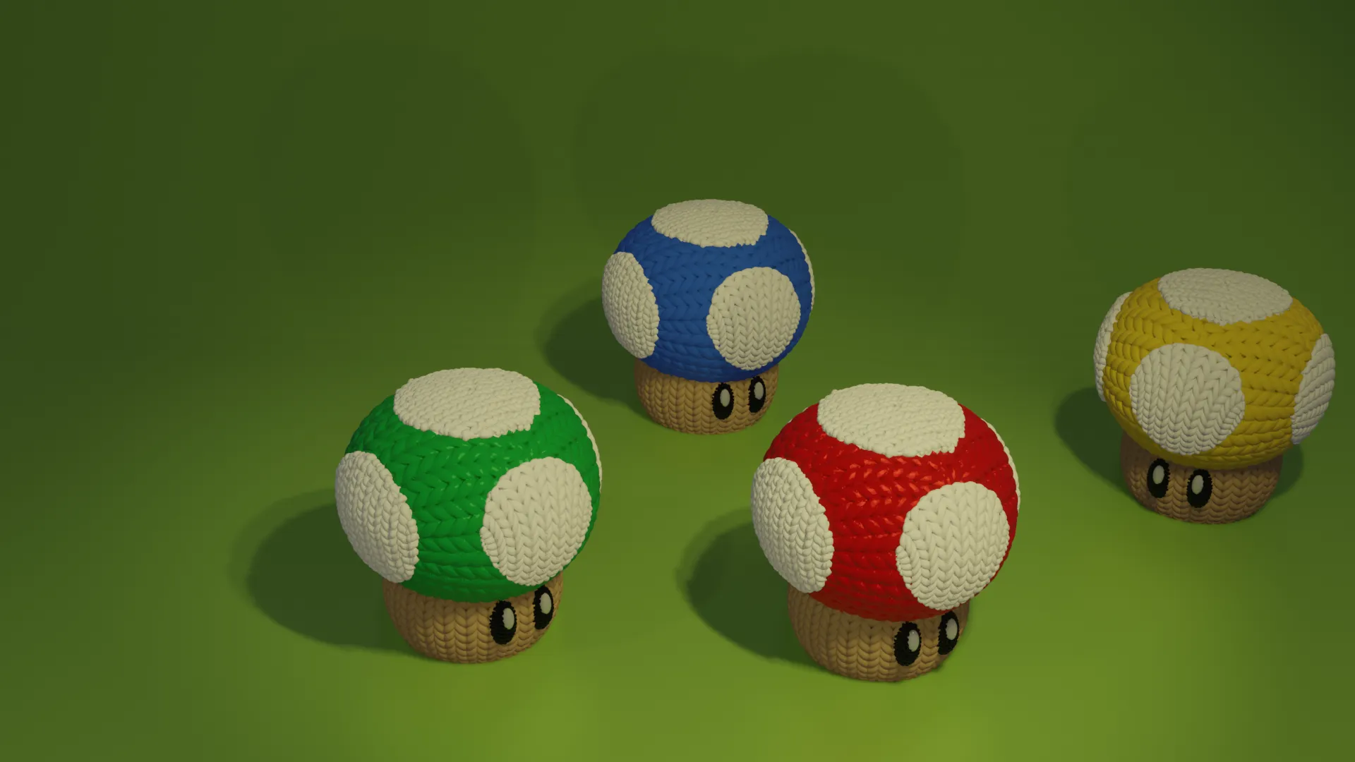 Knitted Crochet Super Mario Mushrom.