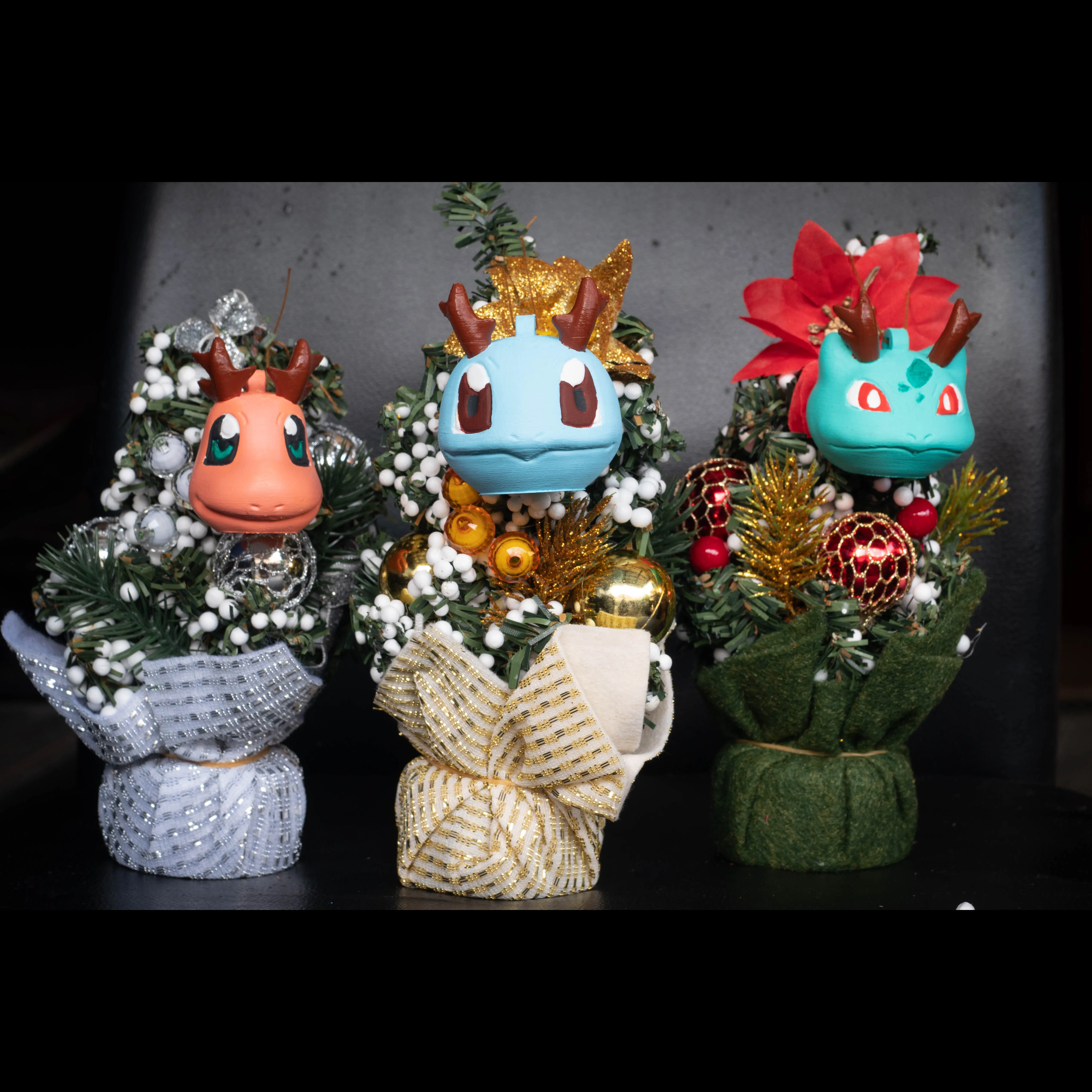 Pokemon Kanto Starters Christmas Tree Decor/Keychain