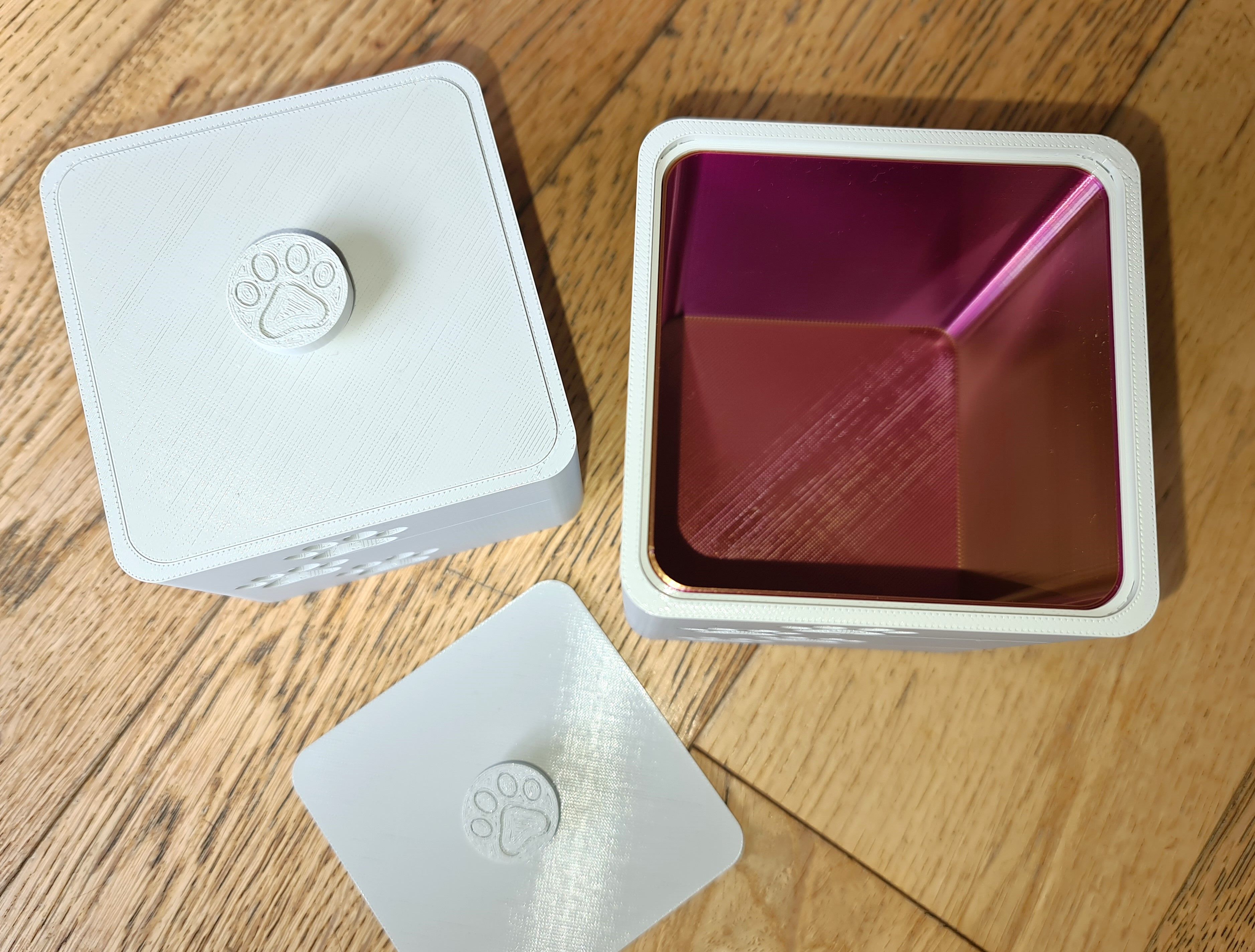 Dog Cat Pet Paw Print Box storage cube with colour insert 3D models