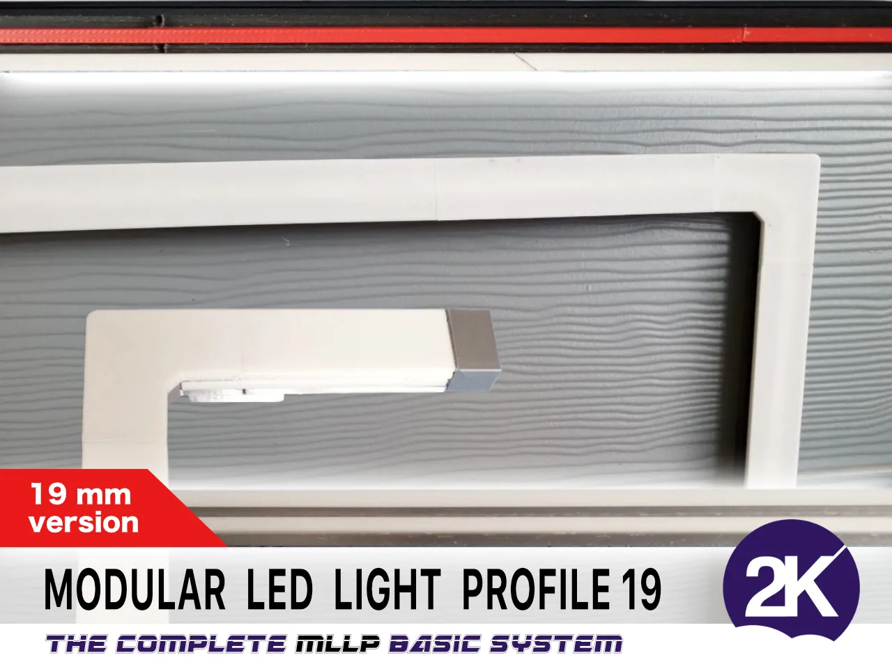 The Modular LED Light Profile, MLLP 19 for LED light strips