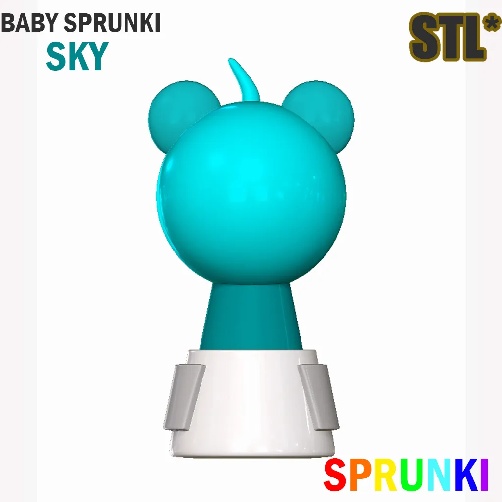 STL Sprunki Incredibox Baby Sky STL 3D Character Fanart