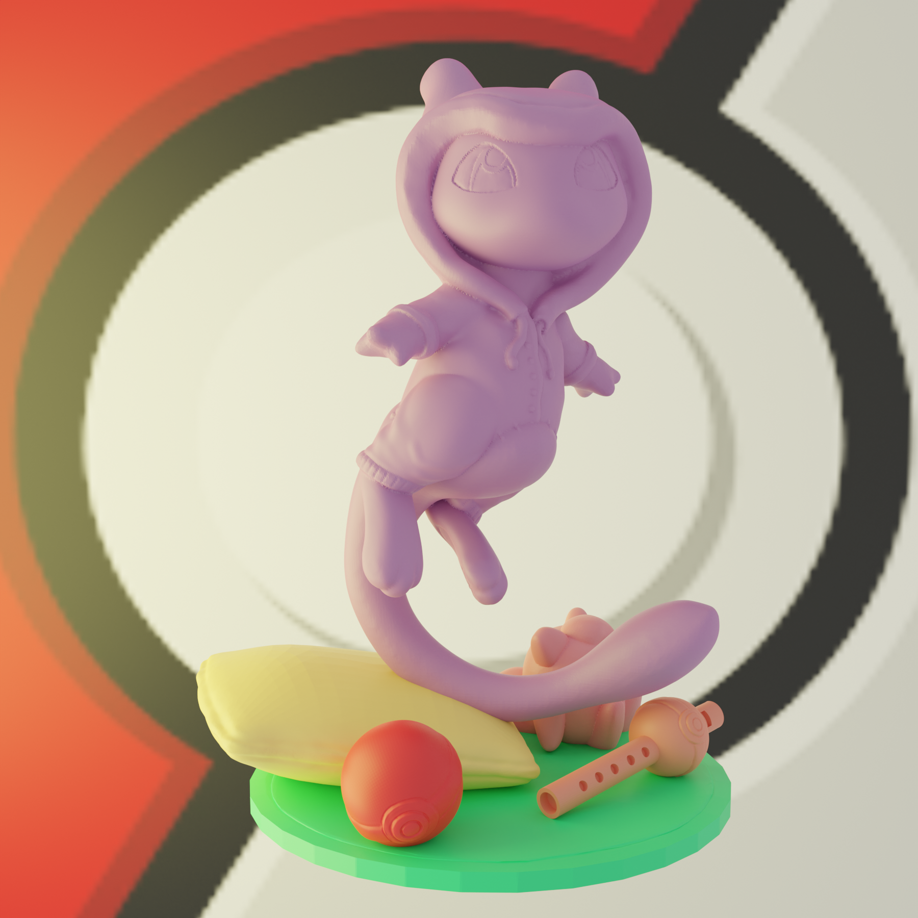 MEW AND MEWTWO POKEMON 3D model 3D printable