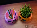 Heart Eyes Pumpkins - love - planter pencil holder 3mf STL-2