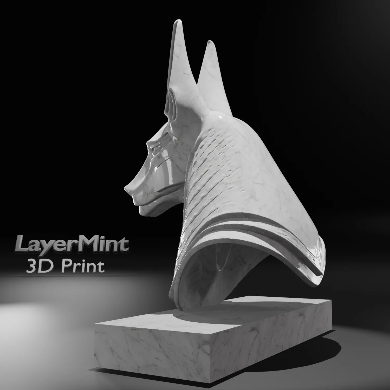 Sculptures & Artworks STL Download - Anubis God Bust 3D Model ...