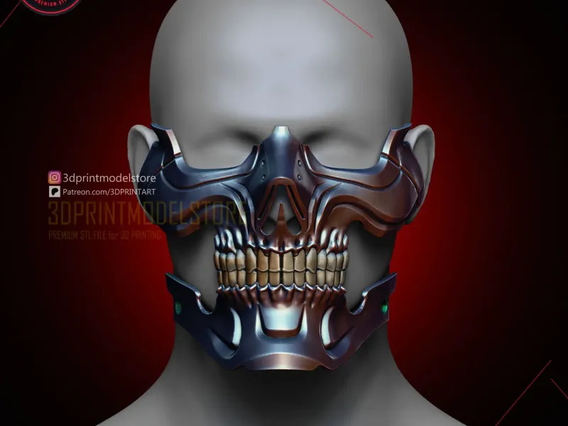 Terminator Zero Skull Half Mask - Premium STL for Cosplay