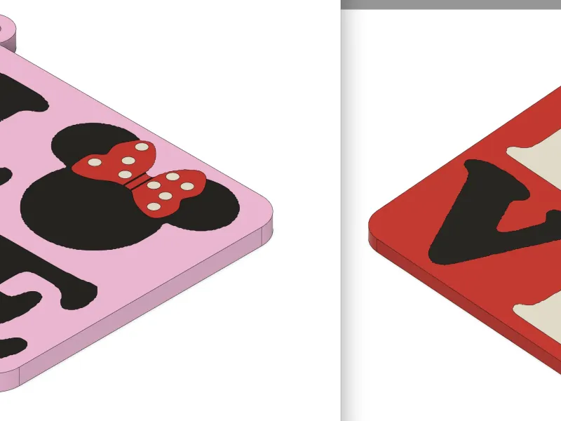 MICKEY AND MINIE LOVE KEYCHAIN