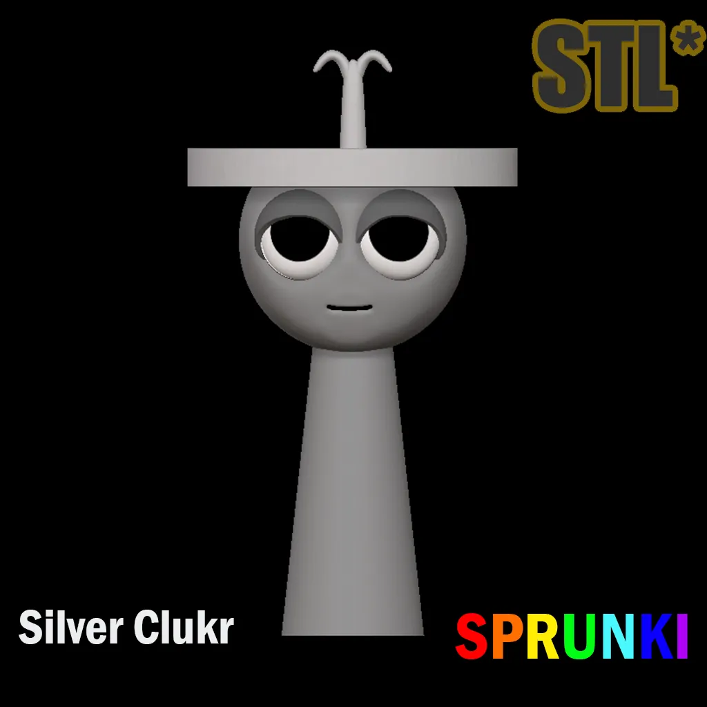 Sprunki Incredibox Silver Clukr STL 3D Character Fanart