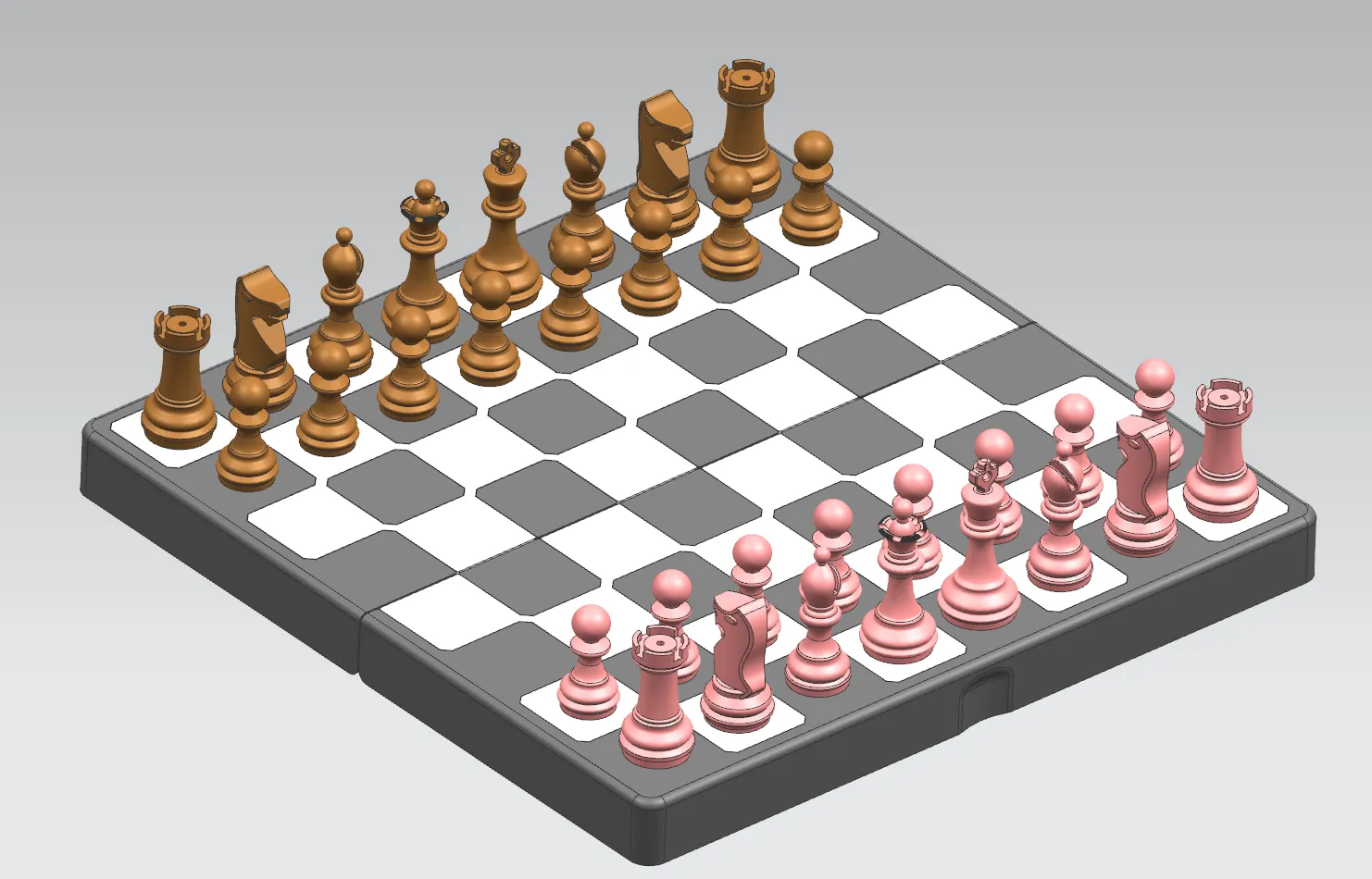Chessboard Box + Chess Pieces: Too simple hidden hinge