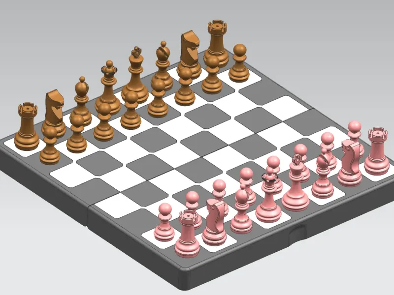 Chessboard Box + Chess Pieces: Too simple hidden hinge