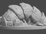 Rock Worm stomach 3D model PRINTABLE-1