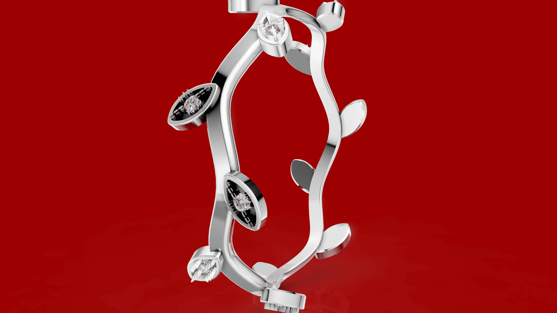 Wave Twig Leaf Ring