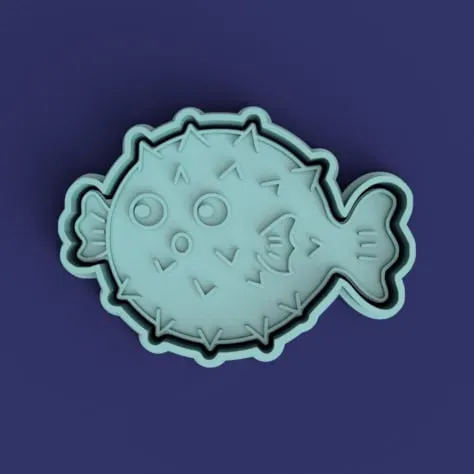 cortante + estampa de pez globo / puffer fish cutter + stamp