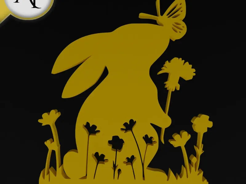 Easter bunny - Silhouette - 2D Wall Art Decor