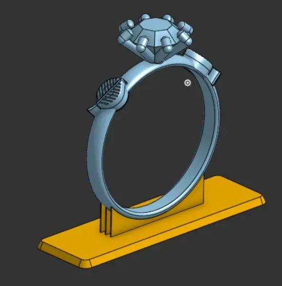 Resized engagement ring with leaves