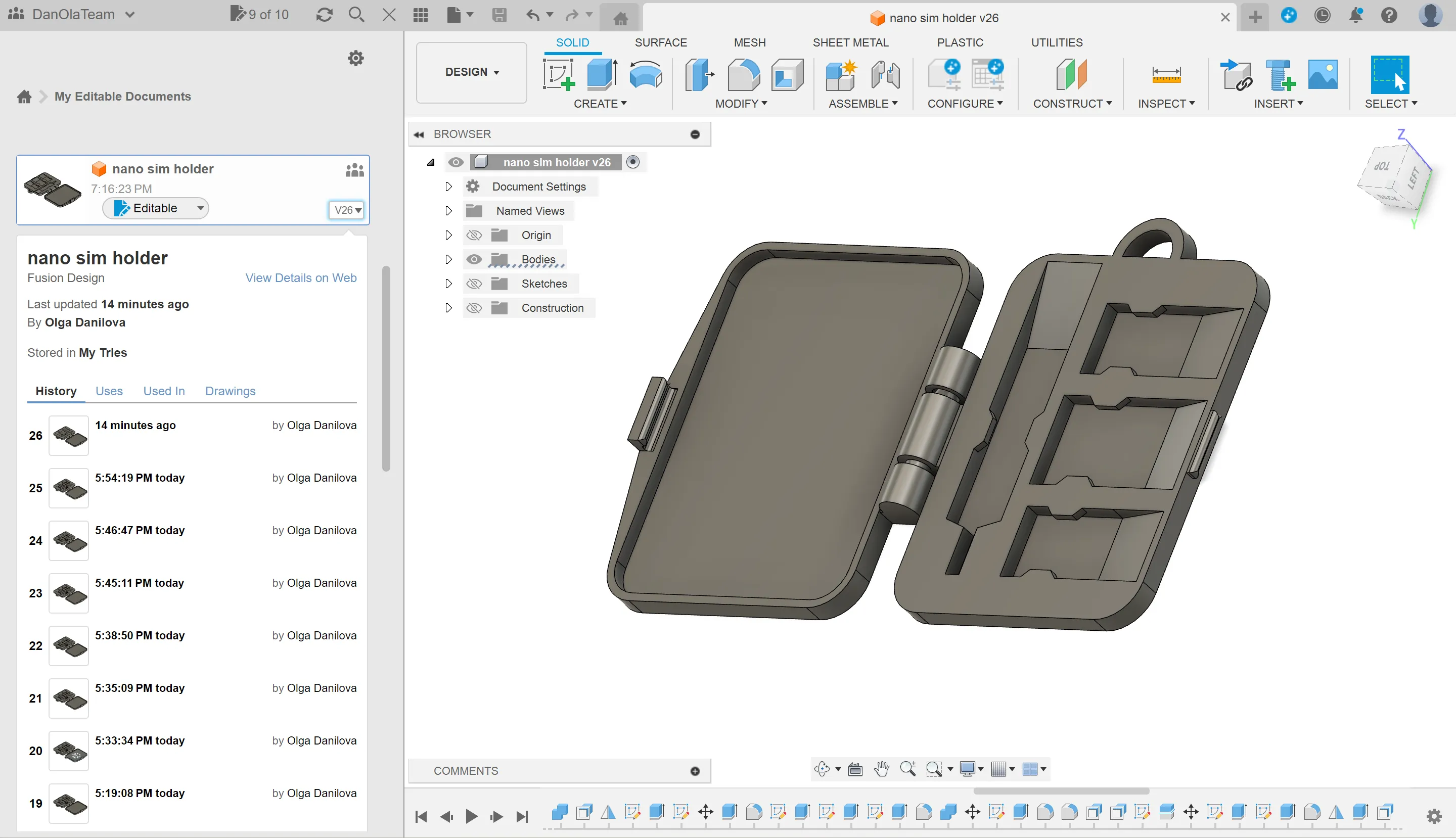 Nano SIM and micro SD travel holder