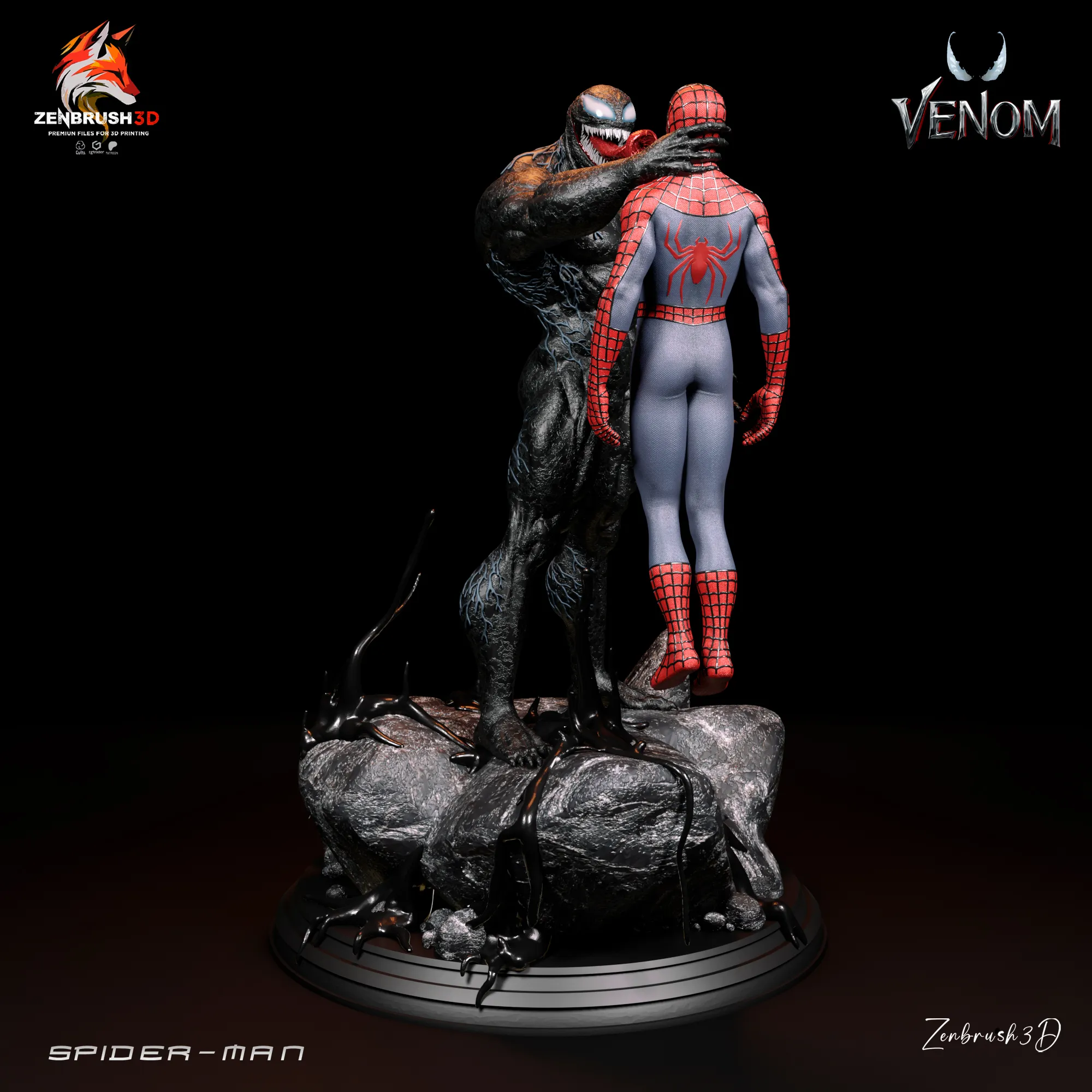 VENOM VS SPIDERMAN - DIORAMA - 3D PRINTING Ficheiro STL e 3MF para
