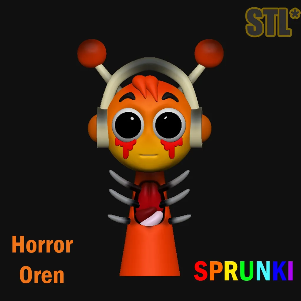 Sprunki Incredibox Horror Oren Sprunki STL 3D Character Fana
