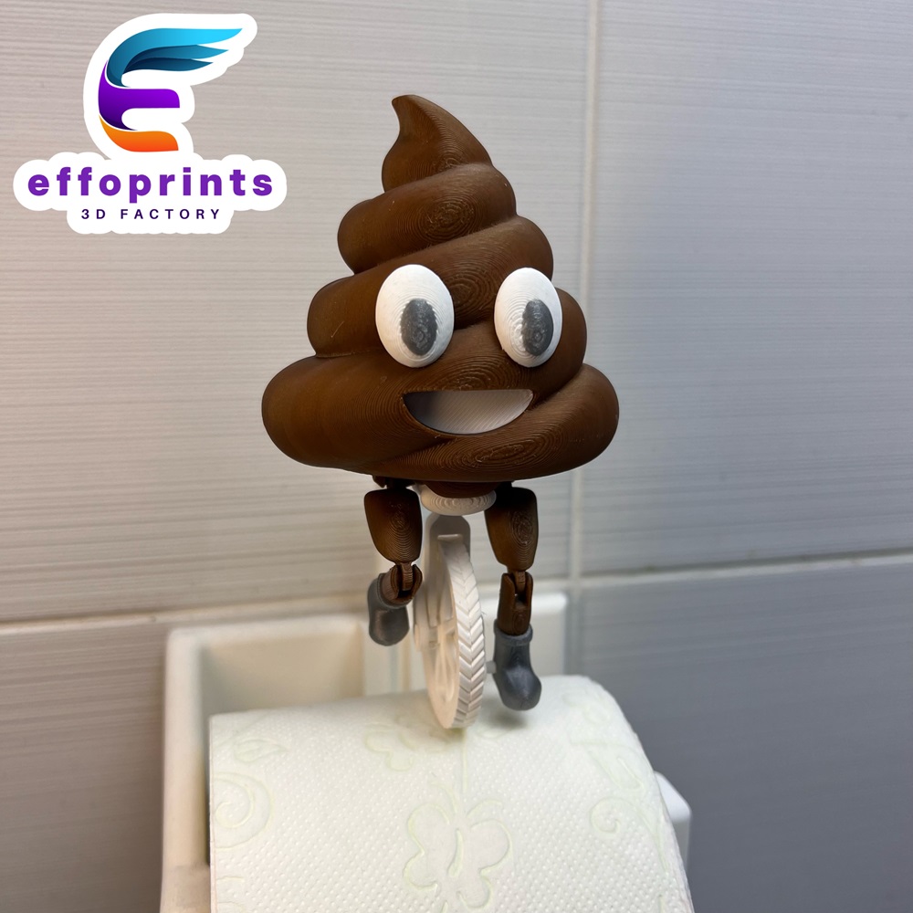 Poop Emoji Riding On Toilet Paper Hanger Gadget | 3D models download ...