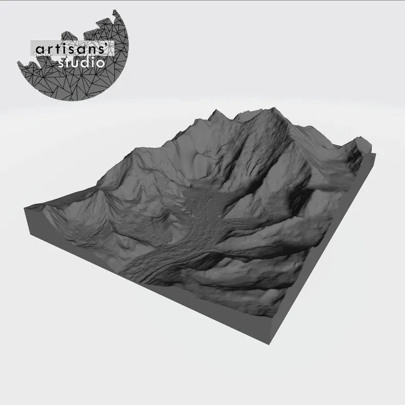 K2 MOUNTAIN STL File 3D Topographic Model