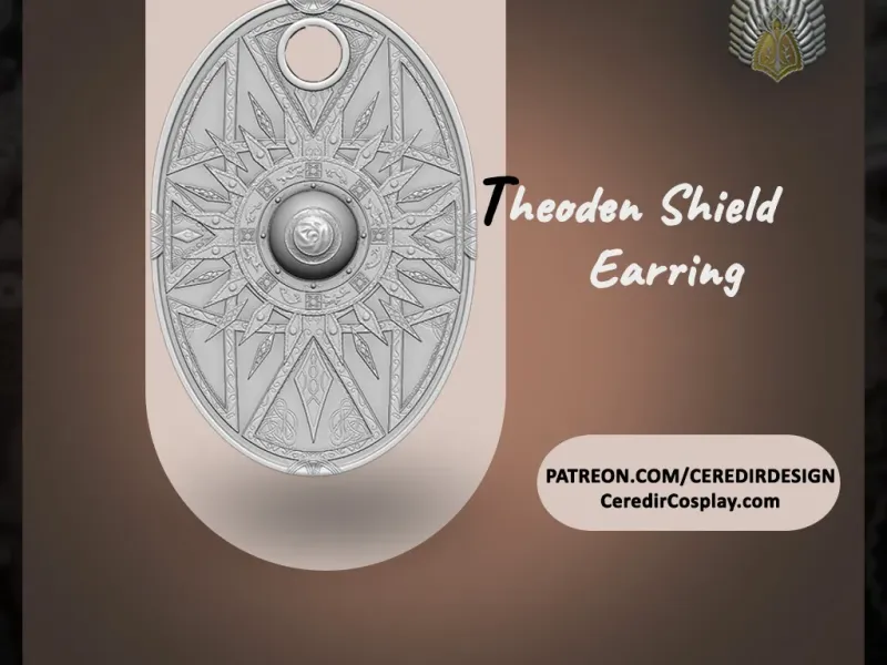 Theoden Earrings lord of the rings 3D DIGITAL DOWNLOAD