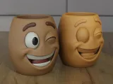 Cute Winking Face Planter and Desk Organizer STL-5