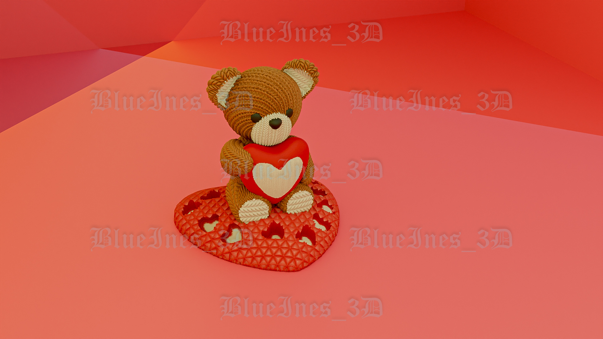 CROCHET TEDDY BEAR WITH HEART | 3D models download | Creality Cloud