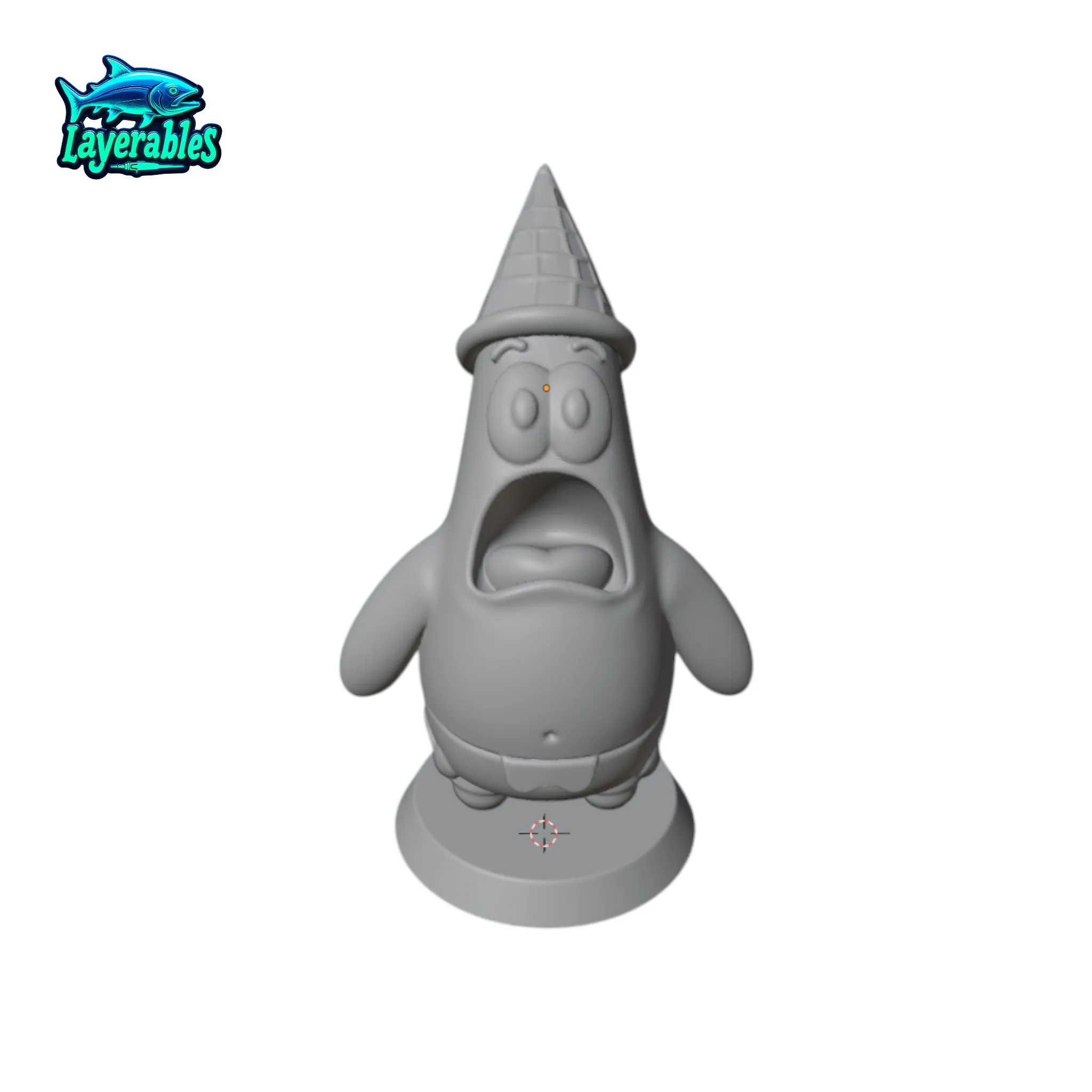Chibi Patrick STL – Ice Cream Hat Funny Pose