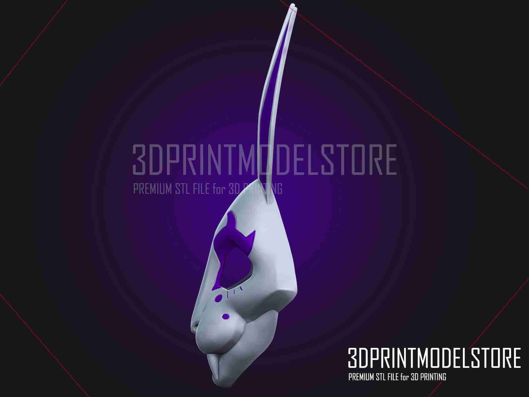 Neon White Game Cosplay Mask 3D Print Model File STL 